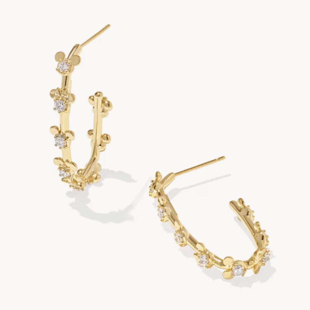 Disney Kendra Scott Gold Mickey Mouse and Minnie Earrings NWT